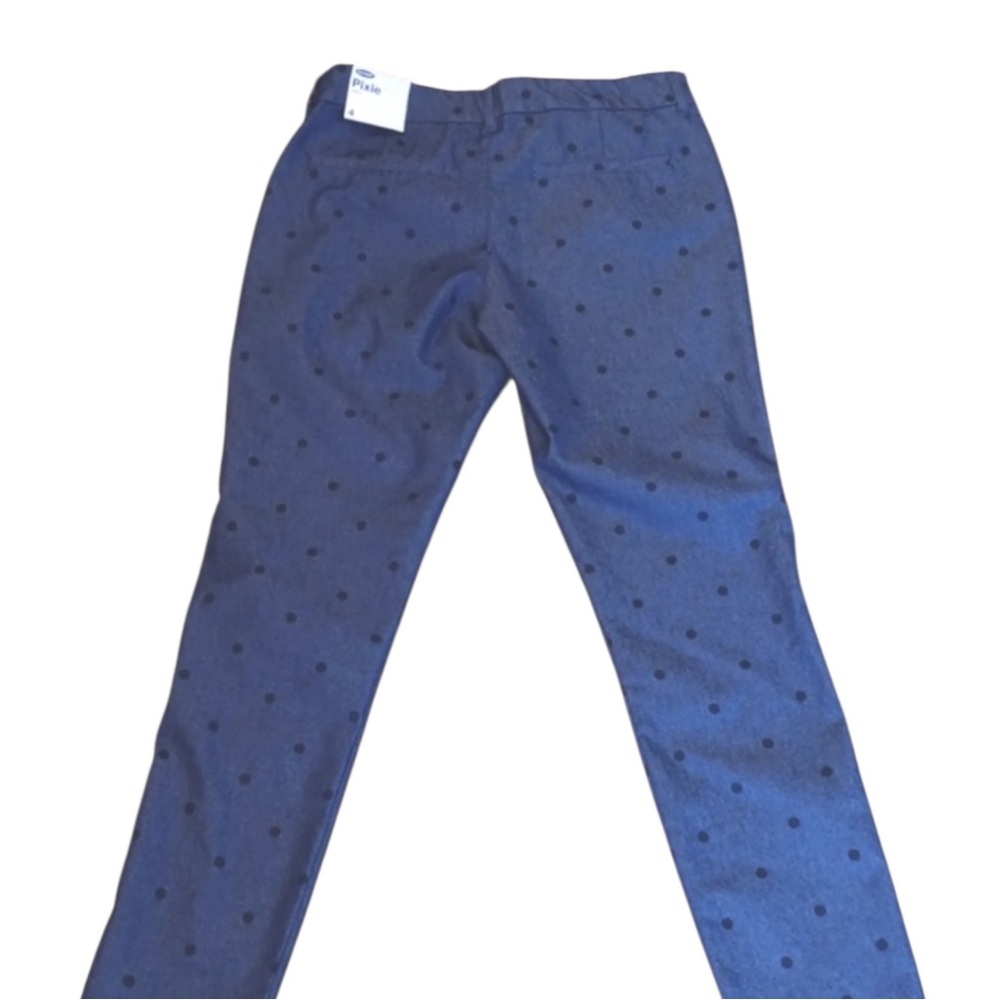 OLD NAVY Pixie Polka Dot Ankle Pants in Blue w/ Black Dots Size 6 -- NWT - Picture 6 of 12